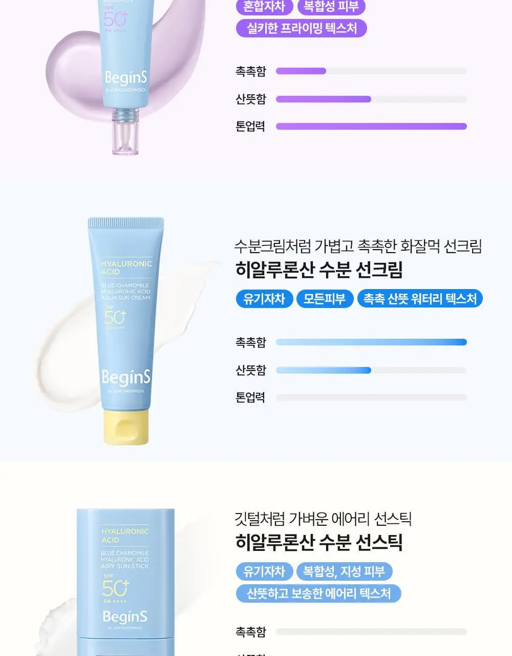[청담PICK/핑크톤업] 비긴스 바이 정샘물 히알루론산 수분 톤업 선크림 50ml 상세페이지 32